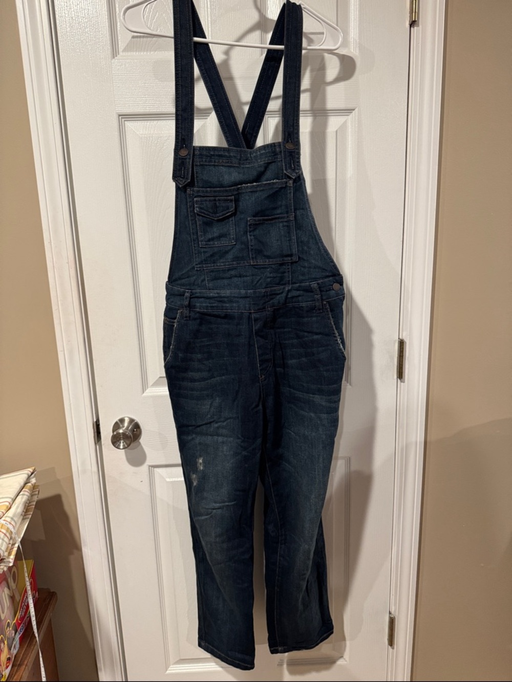 Free People Dark Blue Denim Utility Overalls size 29 - Picture 2 of 6
